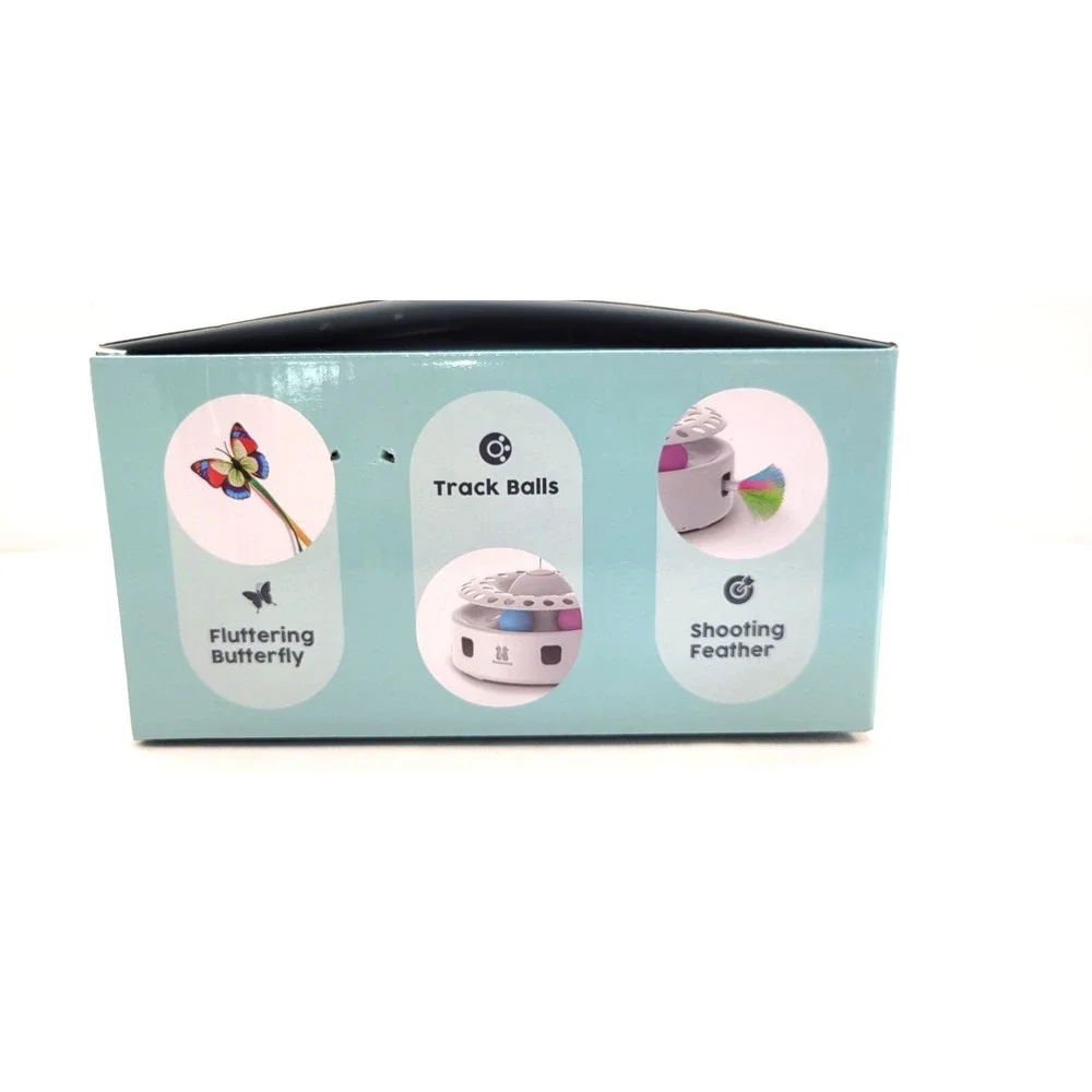 Potaroma 3 In 1 Smart Cat Toy Fluttering Butterfly Shooting Feather Track Balls